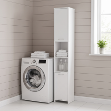 Modern Tall Bathroom Storage Cabinet with Double Doors