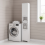 Living And Home Modern Tall Bathroom Storage Cabinet with Double Doors 1