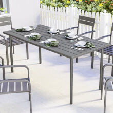 Outsunny Garden Dining Table for 6 Person, 165 x 80 cm