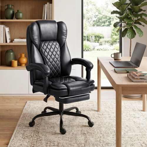 Homcom HOMCOM Home Office Chair Reclining Function High Back, Black 1