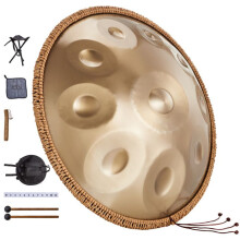 Tambour à Main - DUOKU - 22 Pouces - 10 Notes - Ré Mineur - 432 Hz - Doré