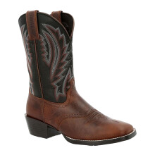 (6 UK, Dark Chestnut/Black Onyx) Durango Mens Westward Full Grain Leather Cowboy Boots
