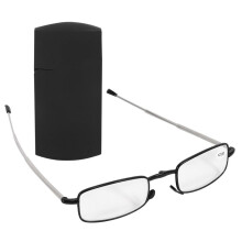 3 Pairs of Compact Folding Reading Glasses with Flip Top Carrying Case for Men and Women Rotation Eyeglass +2.0 Black