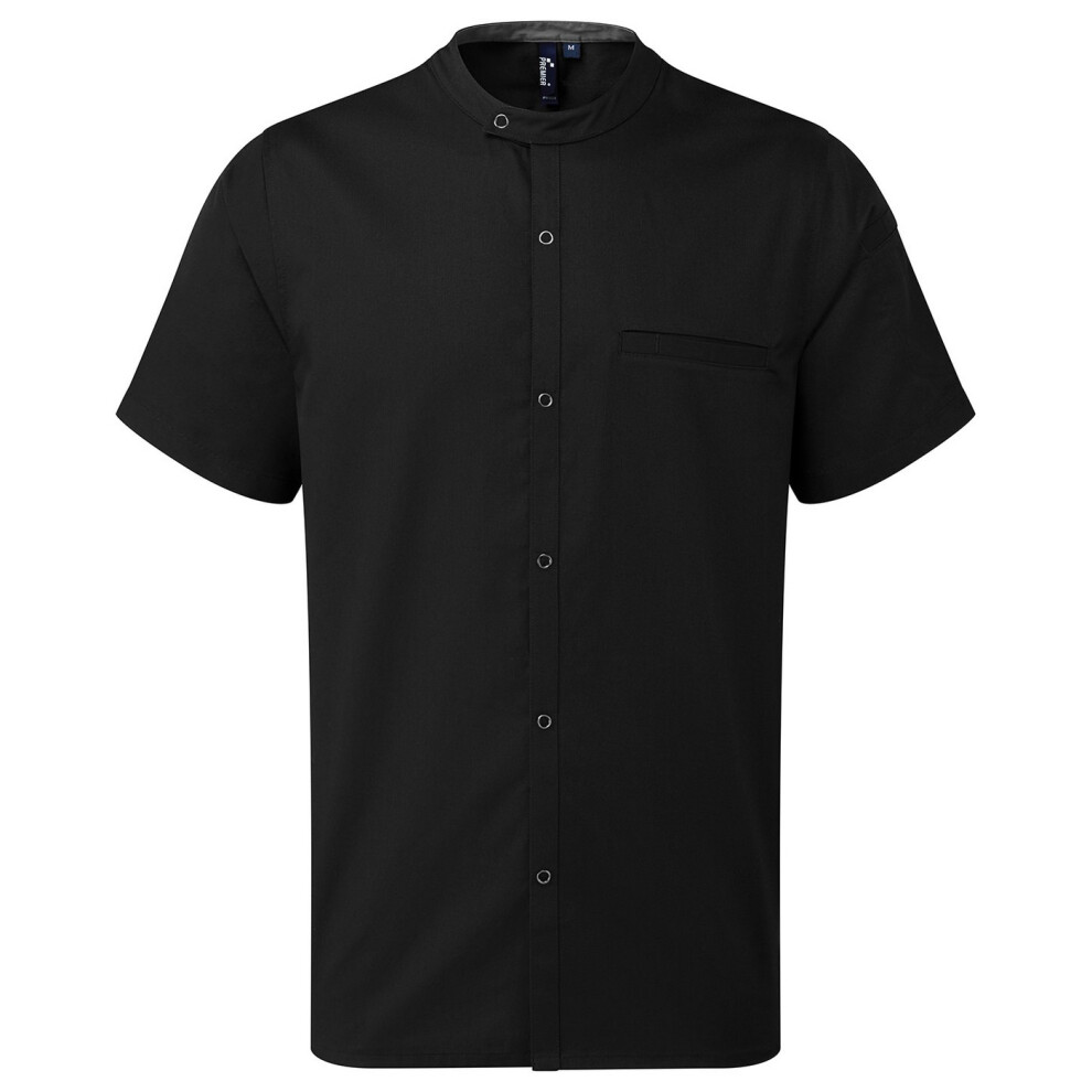 Premier (M, Black) Unisex Adult Recyclight Short-Sleeved Chef Shirt