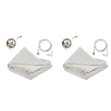 2 Set 27x52Inch Grounding Sheet Conductive Silver Fiber Material Skin Friendly and Enhance Sleep Quality EU PLUG
