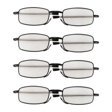 Tragbare 4 Paar Kompakte Faltbare Lesebrille mit -Flip-Top-Tragetasche für Mode für Männer und Frauen Rotation Brille + 1,5 Schwarz