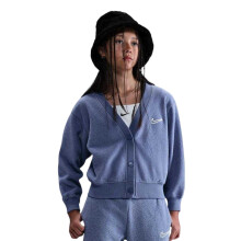 (11-12 Years, Indigo/White) Nike Girls V Neck 3/4 Sleeve Cardigan
