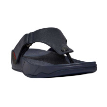 (12 UK, Navy) FitFlop Mens Leather Toe Post Flat Sandals