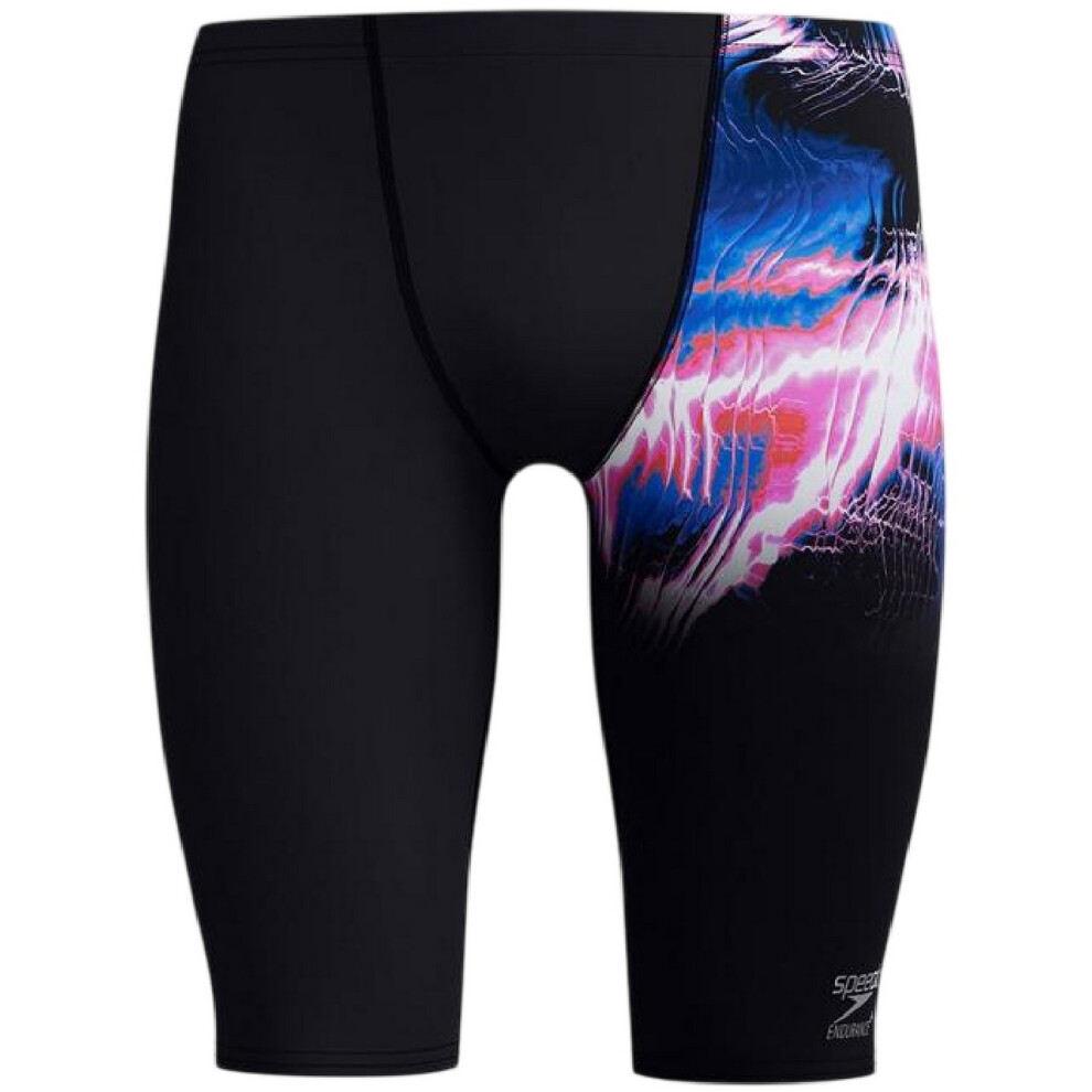 Speedo (M, Black) Mens Graphic Print Slim Jammer Shorts