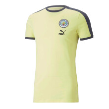 (S, Yellow) Puma Mens Ftblheritage T7 Manchester City FC T-Shirt