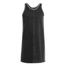 (6 UK, True Black) Adidas Womens/Ladies 3 Stripes Denim Mini Dress