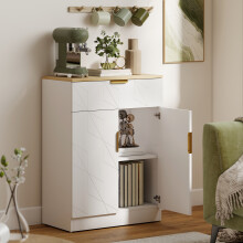 HOMCOM Sideboard Storage Cupboard with Drawer for Living Room Entryway White