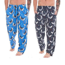 (9-10 Years, Blue/Grey) Keanu Childrens/Kids Game Controller Lounge Pants (Pack of 2)