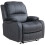 Microfibre Manual Reclining Armchair, with Footrest - Black 1
