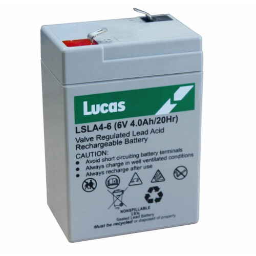 Lucas 2 Pack Lucas 6V 4Ah (4.5Ah) Sealed Rechargeable Battery
