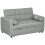 Two-Seater Linen-Look Sofa Bed - Light Grey 1