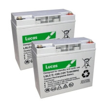 2 x 12V 18AH (Replace 17AH 19AH 20AH) Lucas VRLA AGM Battery No Spill
