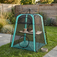 PawHut 3-Tier Cat Tent, Portable Pet Tent for Indoor Outdoor