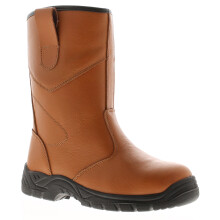 (Tan, 7 (Adults')) Tradesafe Mens Safety Boots Riggers Slip On tan UK Size