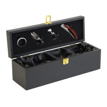 Oypla Wine Bottle Gift Box Presentation Case & 4pc Accessories Set