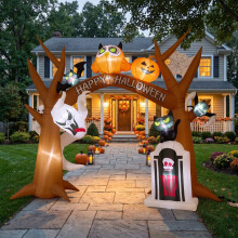 9FT Blow-up Halloween Archway Inflatable Decoration with Built-in LED Lights