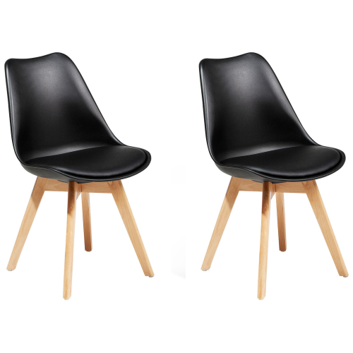 Beliani Set of 2 Dining Chairs DAKOTA II Black