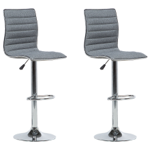 Set of 2 Bar Chairs LUCERNE Swivel Grey