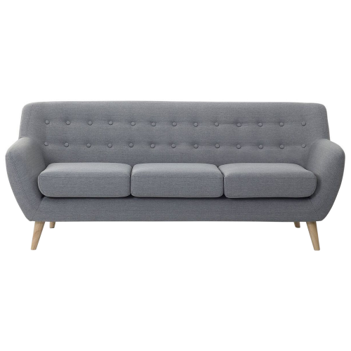Beliani Sofa 3 Seater MOTALA Fabric Light Grey