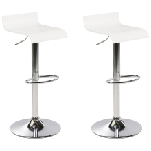Set of 2 Bar Chairs VALENCIA Swivel White
