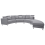 Beliani Curved Sofa 7 Seater ROTUNDE Fabric Light Grey 1