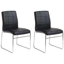 Set of 2 Dining Chairs KIRON Faux Leather Black
