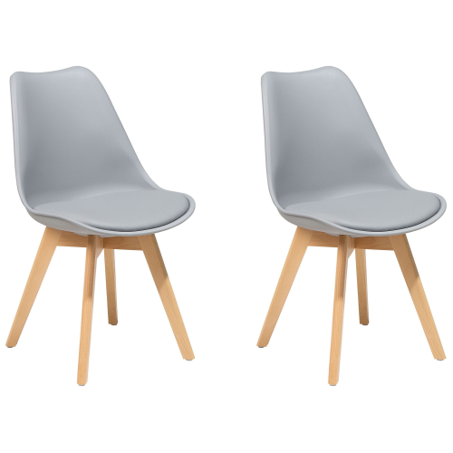 Beliani Set of 2 Dining Chairs DAKOTA II Grey