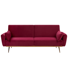 Sofa Bed 3 Seater EINA Velvet Burgundy