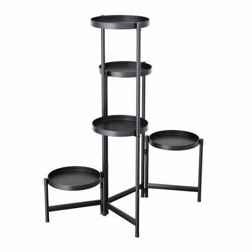 Living And Home Modern 5-Tier Foldable Metal Plant Stand 2