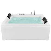 Corner Hot Tub with LED SALAMANCA 1830 x 1420 mm White