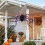 Living And Home Halloween Giant Black-Purple Striped Plush Spider with 7M Triangular Spider Web 2