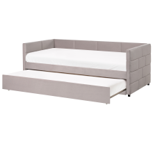 Trundle Bed Velvet CHAVONNE 90 x 200 cm (EU Single) Light Grey
