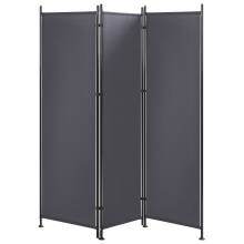 3 Panel Room Divider NARNI 160 cm 170 cm Grey