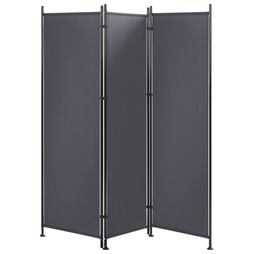 Beliani 3 Panel Room Divider NARNI 160 cm 170 cm Grey