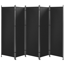 5 Panel Room Divider NARNI 270 cm 170 cm Black