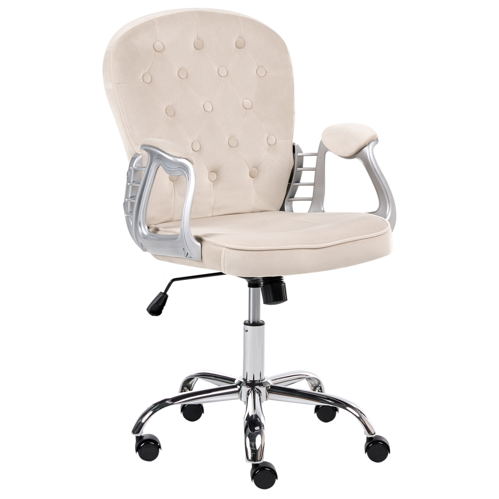 Beliani Desk Chair Princess Velvet Taupe