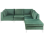 Beliani Modular Corner Sofa 4 Seater EVJA with Ottoman Velvet Green Left Hand 1