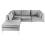 Beliani Modular Corner Sofa 4 Seater EVJA with Ottoman Velvet Grey Right Hand 1