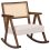 Beliani Rocking Chair RYA Wood Brown/ Light Beige 1