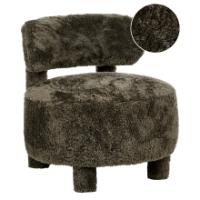 Armchair HAMINA Faux Fur Dark Green