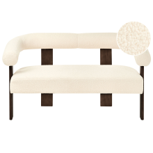 Sofa 2 Seater ILBRO Boucle Off-White/ Dark Brown