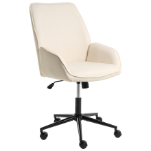 Office Chair CASTILE Faux Linen Off-White