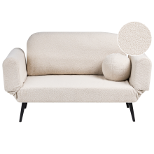 Sofa Bed 2 Seater DOROTEA Boucle Off-White