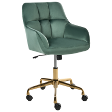 Desk Chair PALMDALE Velvet Dark Green