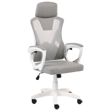 Office Chair IGNIS Faux Leather Light Grey